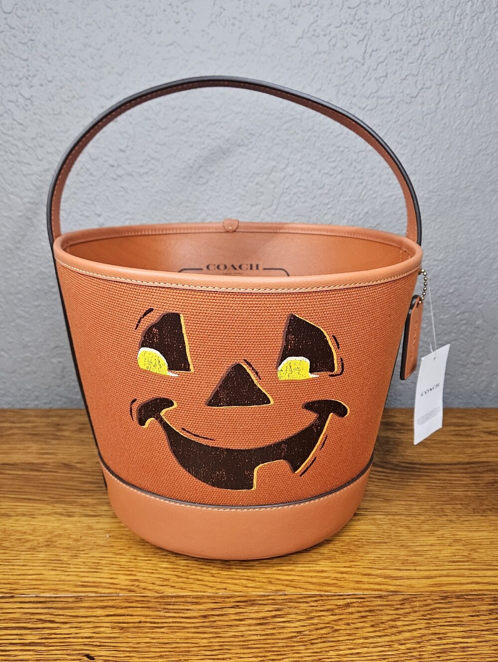 Coach Trick Or Treat Bucket With Halloween Pumpkin In Regenerative Cotton